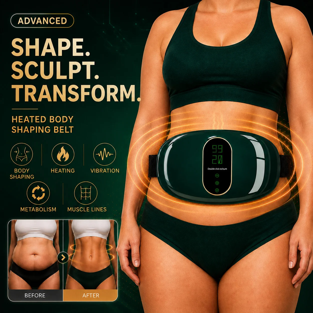 Electric Abdominal Fat Burner, Abdominal Massage Belt